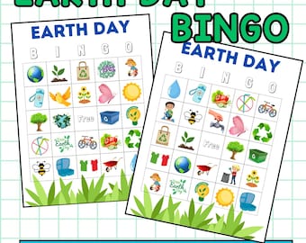 Earth Day Bingo Game: 25 Unique Boards + Calling Cards | Instant Digital Download