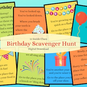 Birthday Scavenger Hunt | Birthday Treasure Hunt | Birthday Game