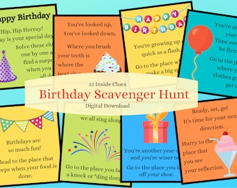 Birthday Scavenger Hunt | Birthday Treasure Hunt | Birthday Game