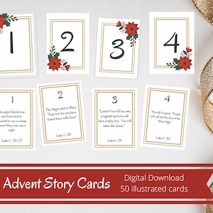 Advent Story Card Set | Christmas Scripture Cards | Nativity