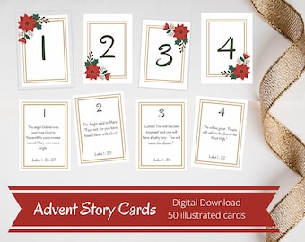 Advent Story Card Set | Christmas Scripture Cards | Nativity