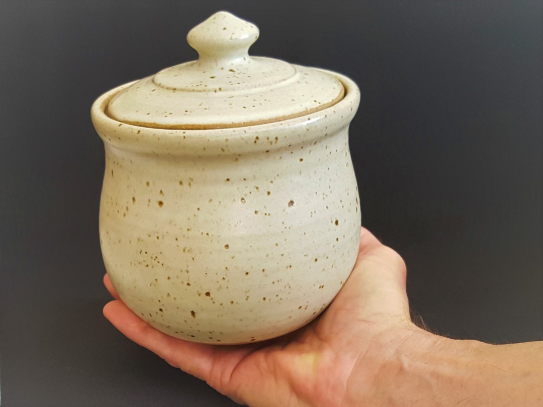 4 Cup Ceramic Canister Handmade Pottery Jar With Lid Etsy