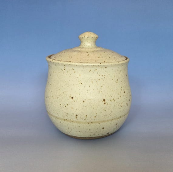 2 Cup Ceramic Canister – Handmade Pottery Jar with lid