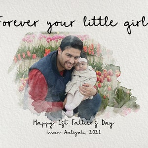 Fathers Day Gift From Wife & Daughter, First Father'S Day Gift, Father'S Day Gift, Father'S Day Frame, Dad Birthday, Personalized Frame image 6