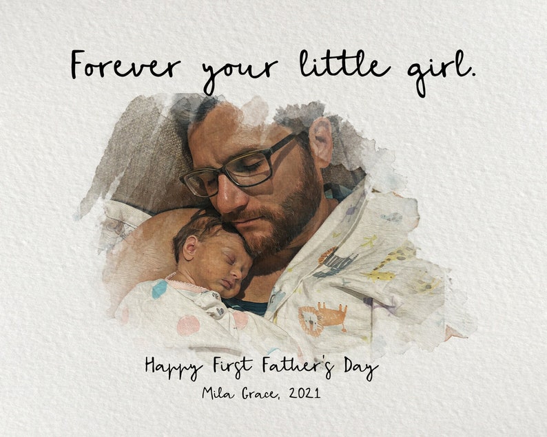 Fathers Day Gift From Wife & Daughter, First Father'S Day Gift, Father'S Day Gift, Father'S Day Frame, Dad Birthday, Personalized Frame image 4
