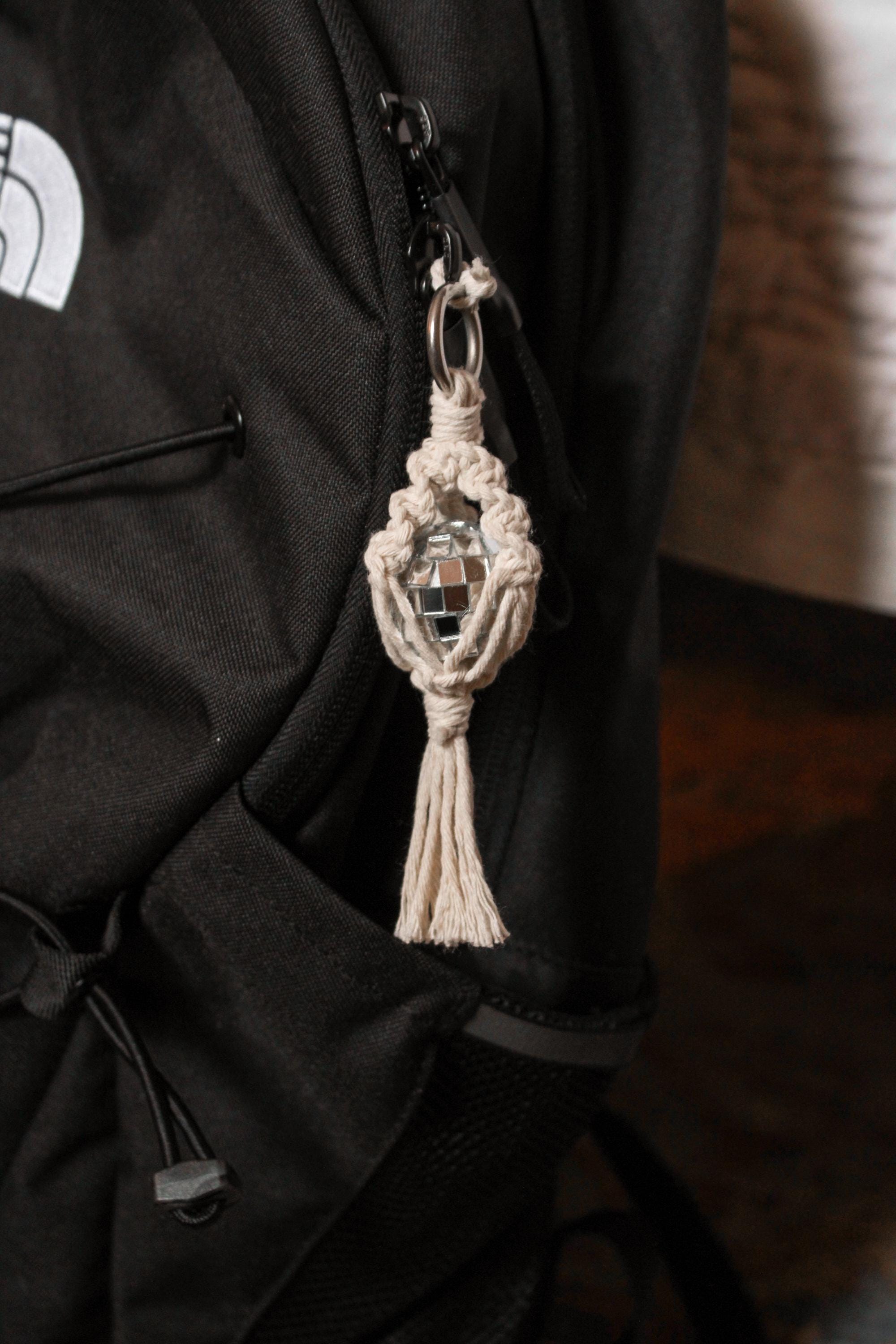 Mini Macrame Disco Ball Keychain - Etsy