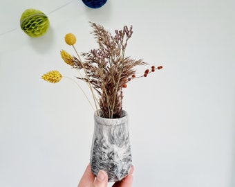 Grey marble style vase, home decor, geometric vase, gift for her, Nordic vase, dried flowers vase, handmade vase, Toothbrush holder,
