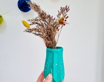 Green Terrazzo Vase, home decor, geometric vase, gift for her, Nordic vase, dried flowers vase, handmade vase, Toothbrush holder,