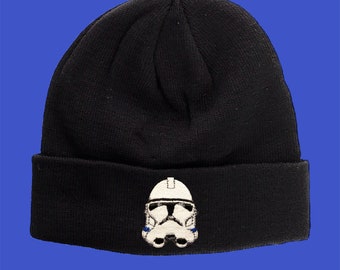 Clone Trooper 2 Starwars Embroidered Handmade Beanie Made in USA