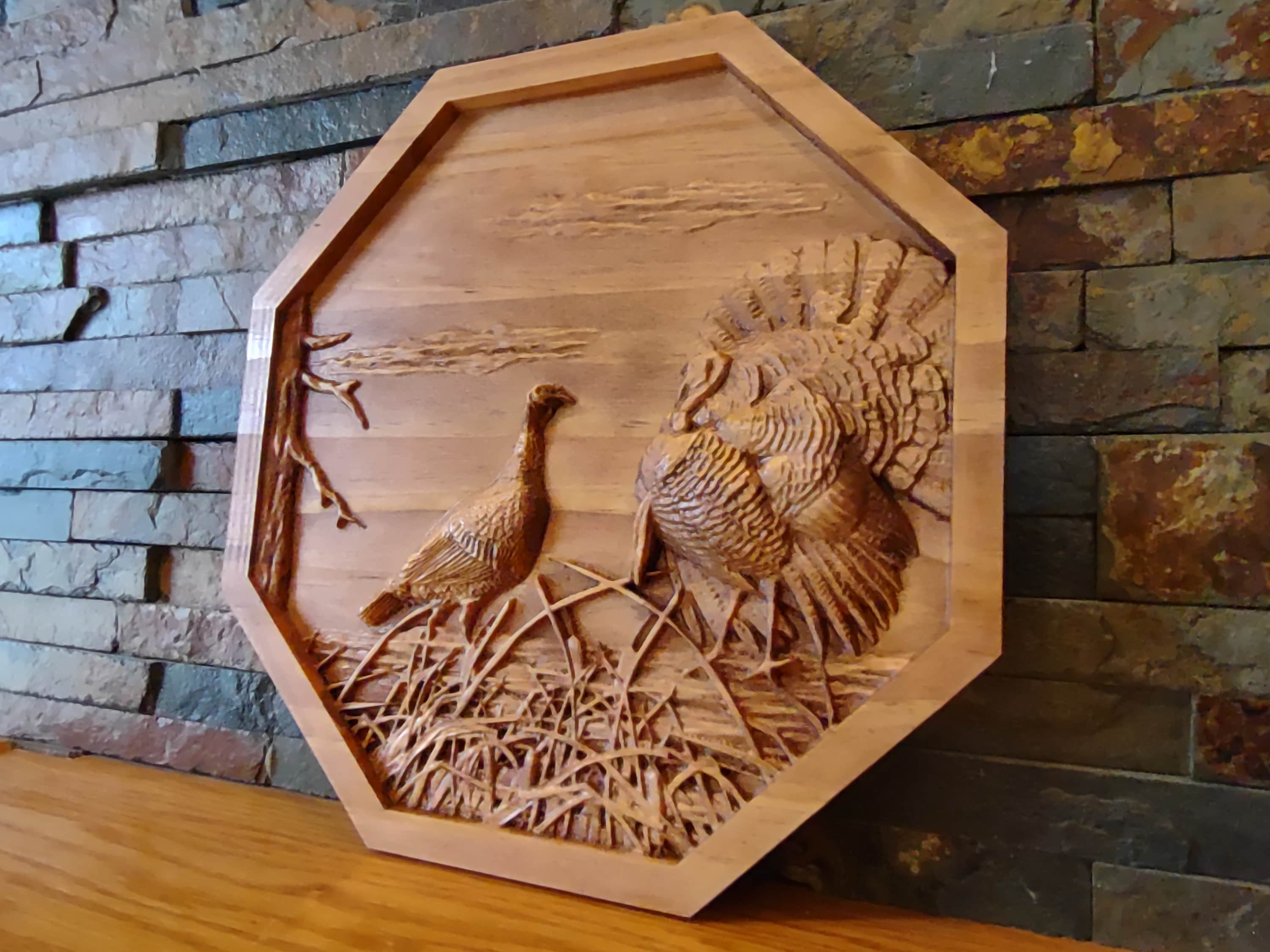 Turkey Carving 3D Wood Wall Art Wood Cabin Decor Turkey Wall Hanging Wall Hanging Rustic Animal Wood Carving Wildlife Carving Etsy