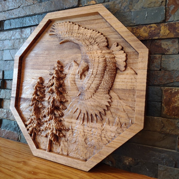 Eagle Wood Carving Etsy