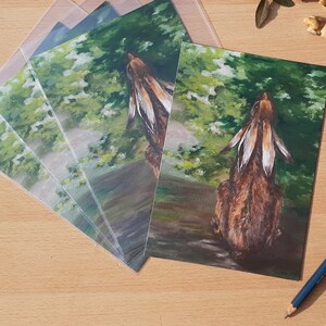 Impression d'Art & Carte Postale - Lièvre à 4 Oreilles