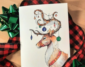 Carte de Souhaits - Carte de Noël - Renne