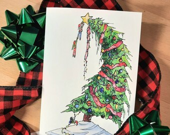 Carte de Souhaits - Carte de Noël - Sapin taille XL