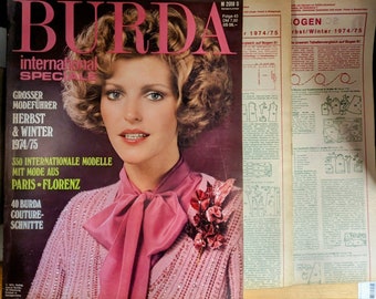 Episode 43/1974 Burda international Speciale, 70s, vintage, vintage Burda fashion including sewing pattern