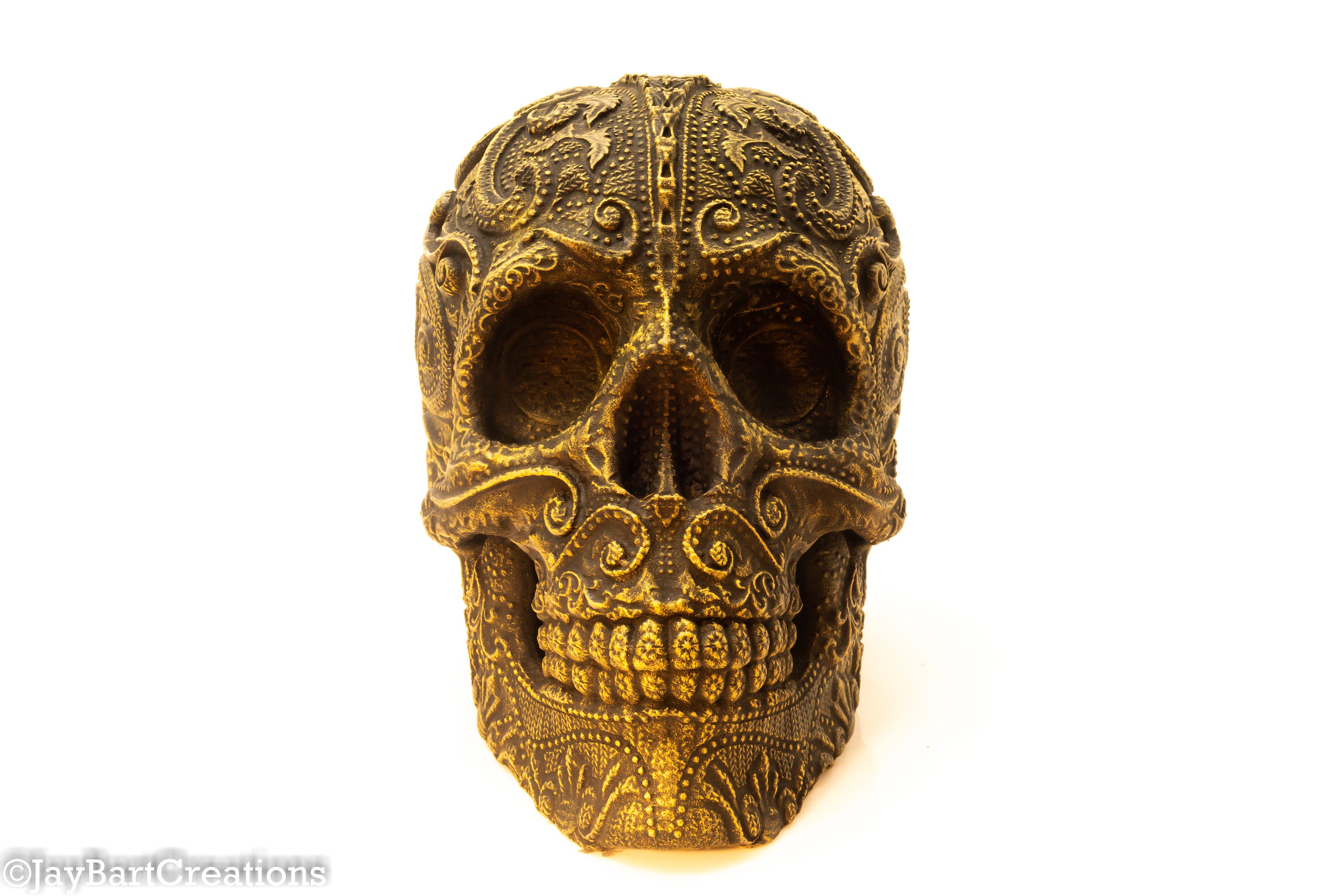 Cráneo de Azúcar Tamaño de la vida Cráneo decorativo pintado | Etsy