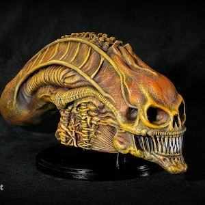 Xenomorph Skull Bust – Hand-Painted Alien Display | Resin Statue | Jay Bart Creations