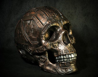 Cyber Skull *Lebensgröße* Handbemalter Cyborg Skull