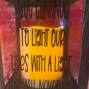 Memorial Lantern With Flameless Candle