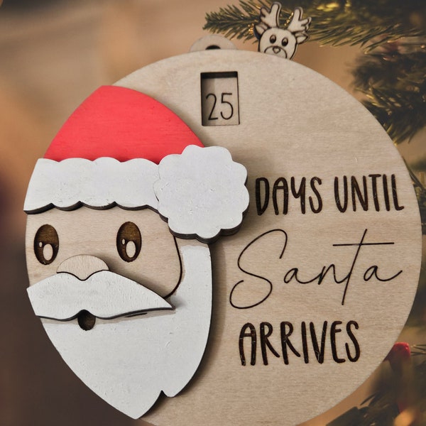 Christmas Countdown Ornament | Christmas | Xmas | Ornament | Laser | Engrave | Santa