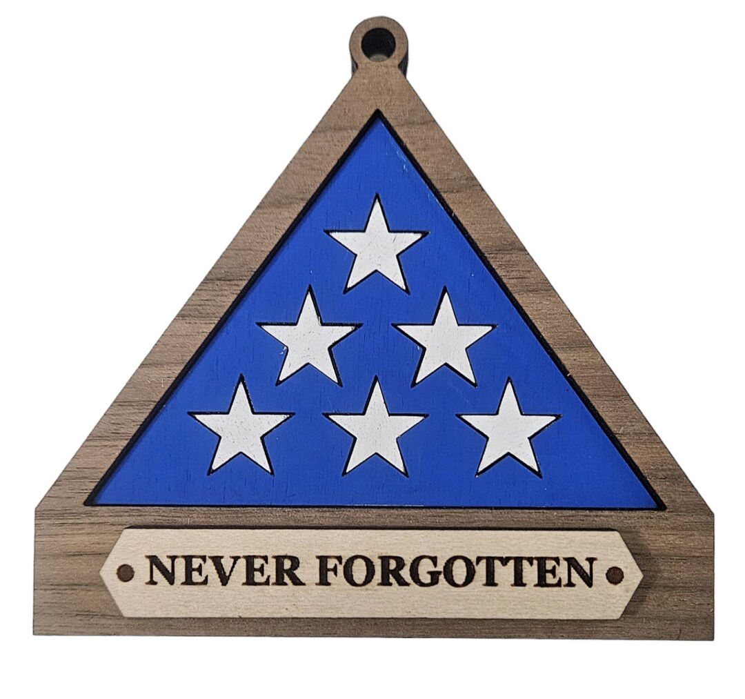 Folded USA Flag Memorial Ornament, Flag Case, Christmas Ornament, Gift ...