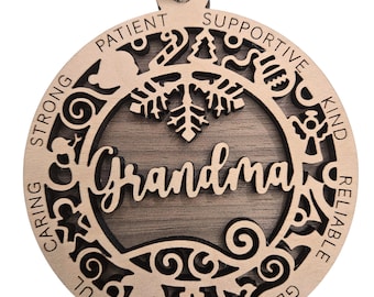 Grandma Ornament, Christmas Ornament, Xmas, Gift for Grandparents, Gift for Grandma, Christmas Tree, Sentimental Ornament, Grandmother Gifts