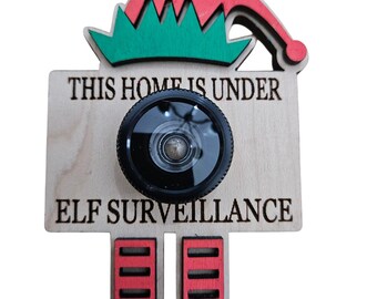 Elf Surveillance Ornament, Christmas Ornament, Santa's Elf, Camera, Elf Cam, Santa Cam, Watching, Gift for Kid, Naughty or Nice, Holiday Elf