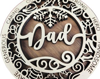 Dad Ornament, Christmas, Xmas, Gift for Dad, Dad Gift, Christmas Tree, Holiday Gift, Father's Gift, Holiday Decor, Father Figure