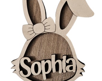 Personalized Easter Basket Name Tags | Custom Name Tags | Easter Gifts | Basket Labels | Rabbit Themed | Bunny tags | Easter for Kids