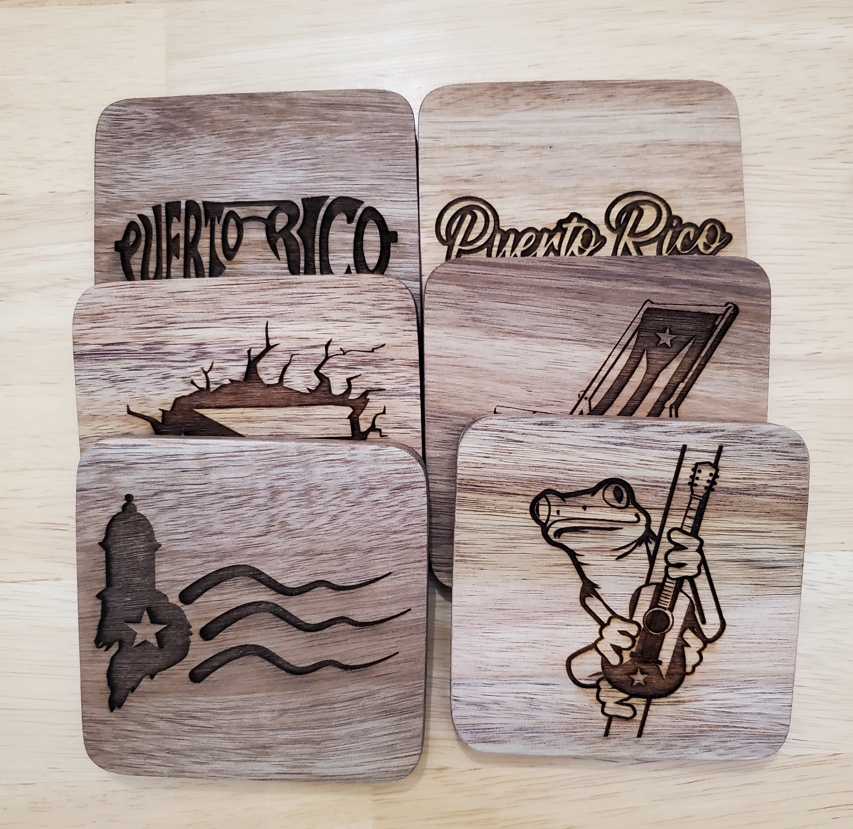 Puerto Rico Coasters (6 Qty) | Kitchen | P.R. | Flag | Puerto Rican ...