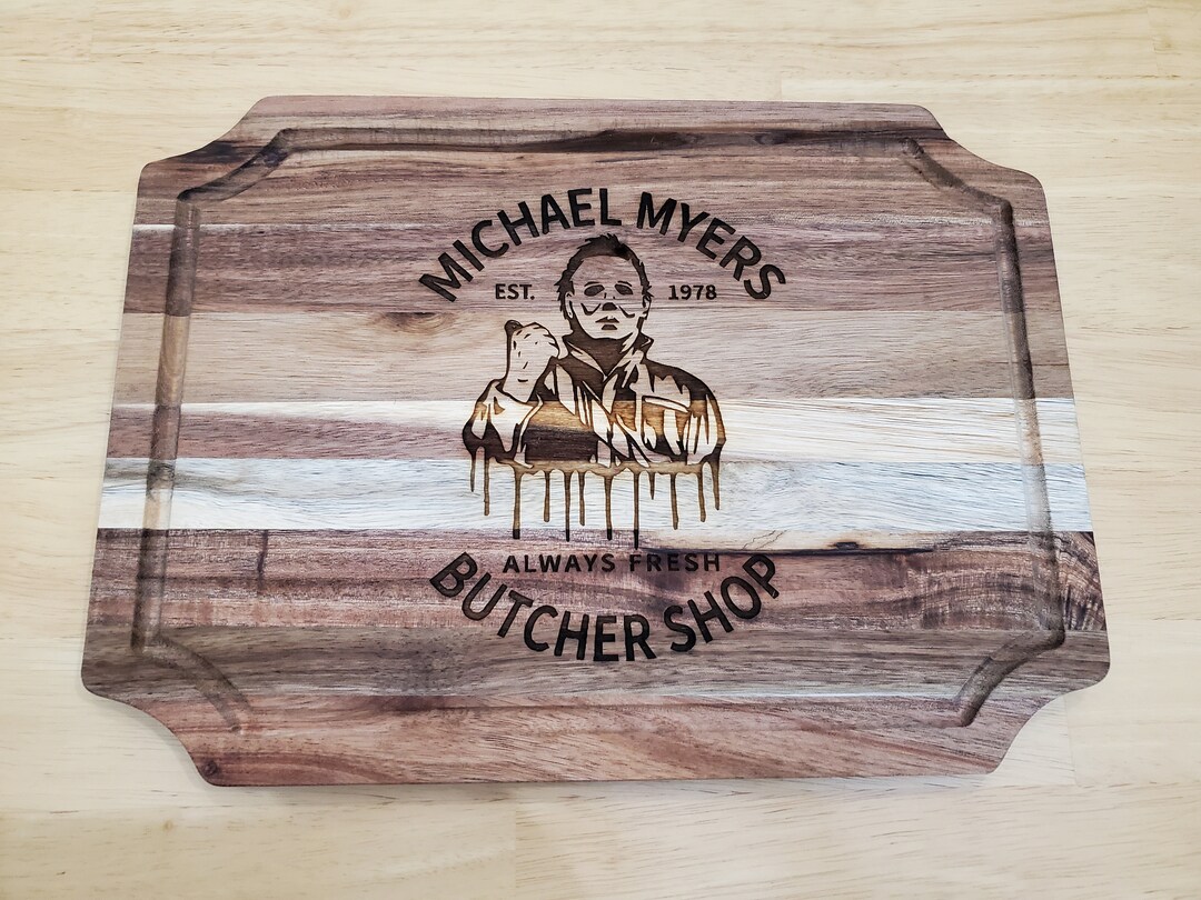 Halloween cutting board kitchen murder movie horror etsy