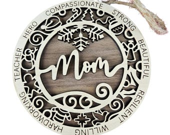 Mom Ornament, Christmas, Xmas, Gift for Mom, Christmas Tree, Holiday Gift, Mother's Gift, Holiday Decor