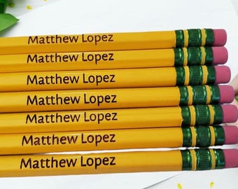Engraved Pencils, Personalized Pencils, Ticonderoga Pencils, School Supplies, Back to School, Name Pencils, Gift for Teachers, No. 2 Pencils
