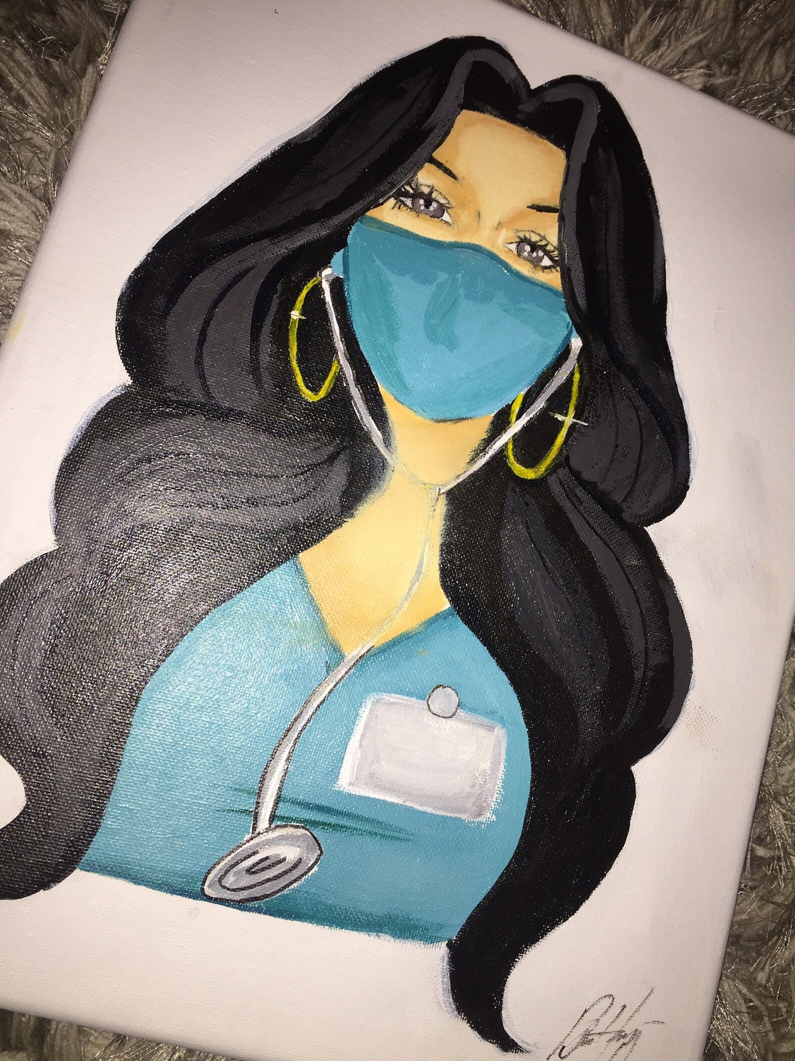 Handpainted Nurse Painting acrylic wall art for nurses Etsy