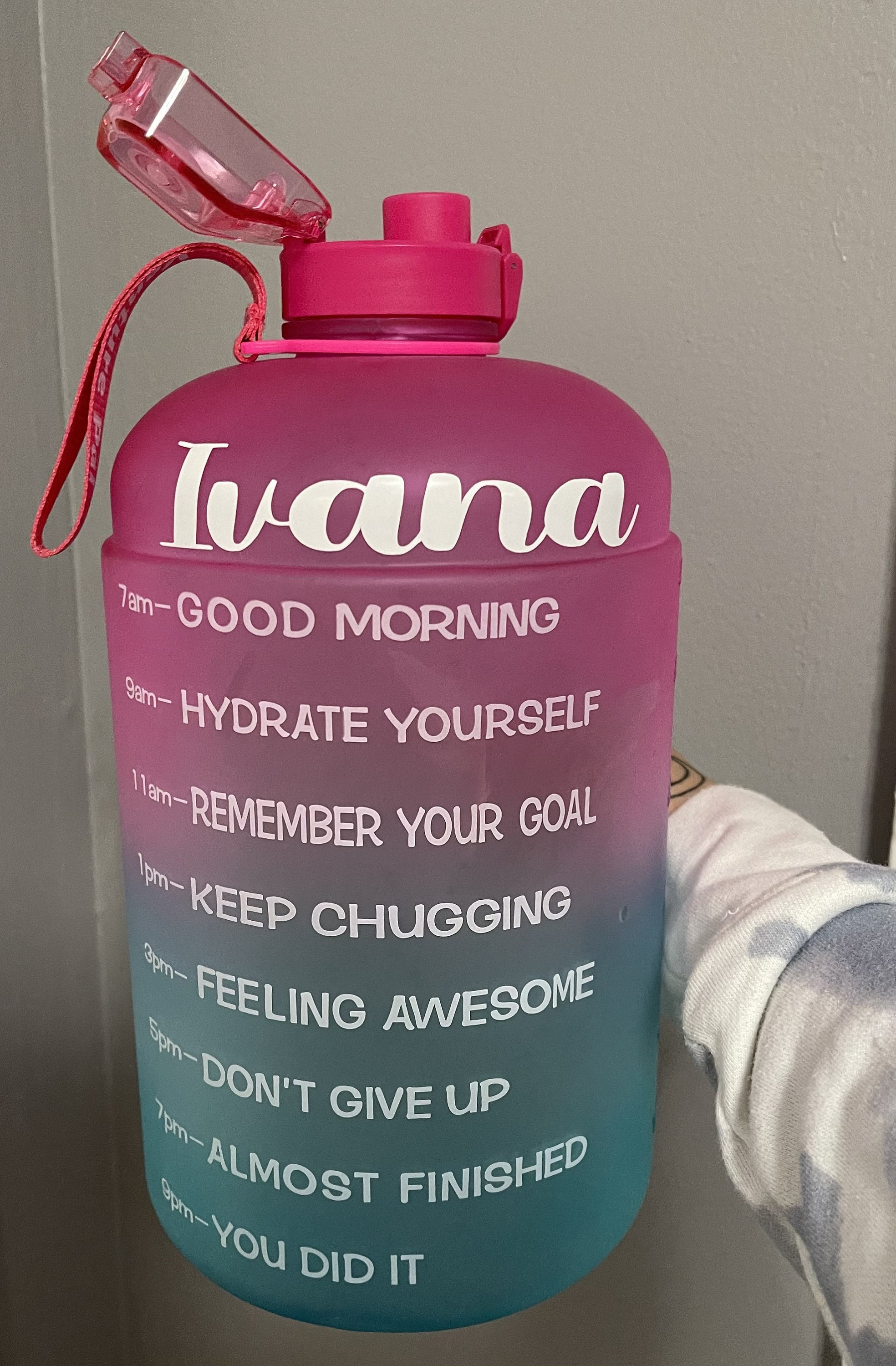 Motivational Water Bottle Time Marked Water Bottle Gallon Etsy