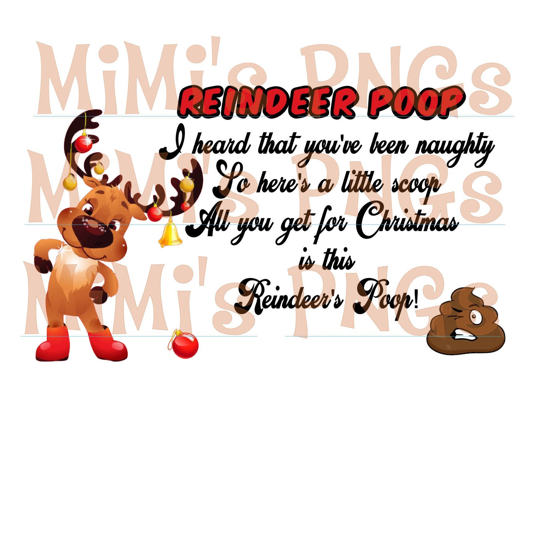 Reindeer Poop Digital File Download Sublimation - Etsy