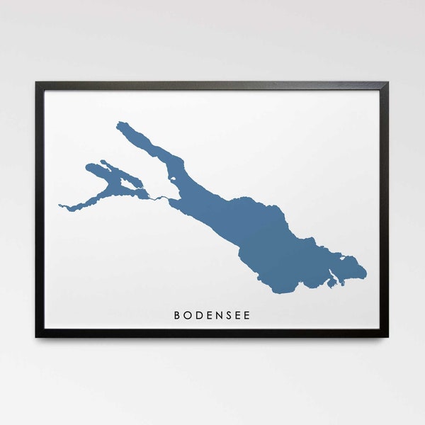 Bodensee Poster in grau oder blau, Perfektes Geschenk für Küche, Wohnzimmer oder Eingang