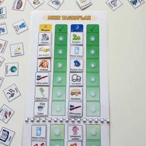 Tagesplan Kinder mit Ringbindung, Morgens und Abends, Tageskalender, tägliche Routine