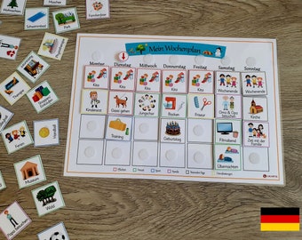 Weekly schedule for children - customizable, Weekly activities, Children's calendar, Montessori