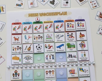 Wochenplan Kinder mit Ringbindung, Montessori, Kinderkalender, über 105 Aktivitäten