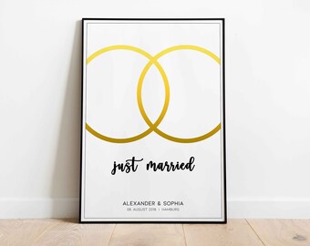 Just Married Poster Etsy