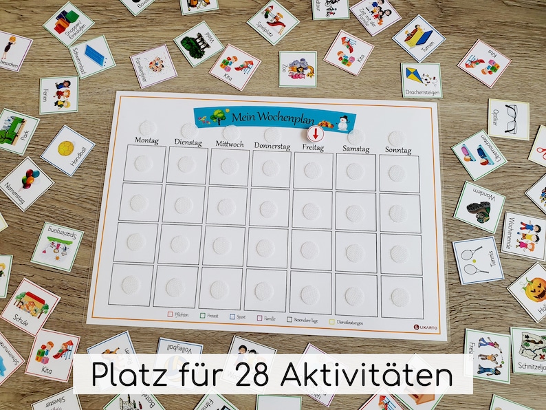 Wochenplan Kinder personalisierbar, Wöchentliche Aktivitäten, Wochenplaner Kinder, Kinderkalender, Montessori Bild 3