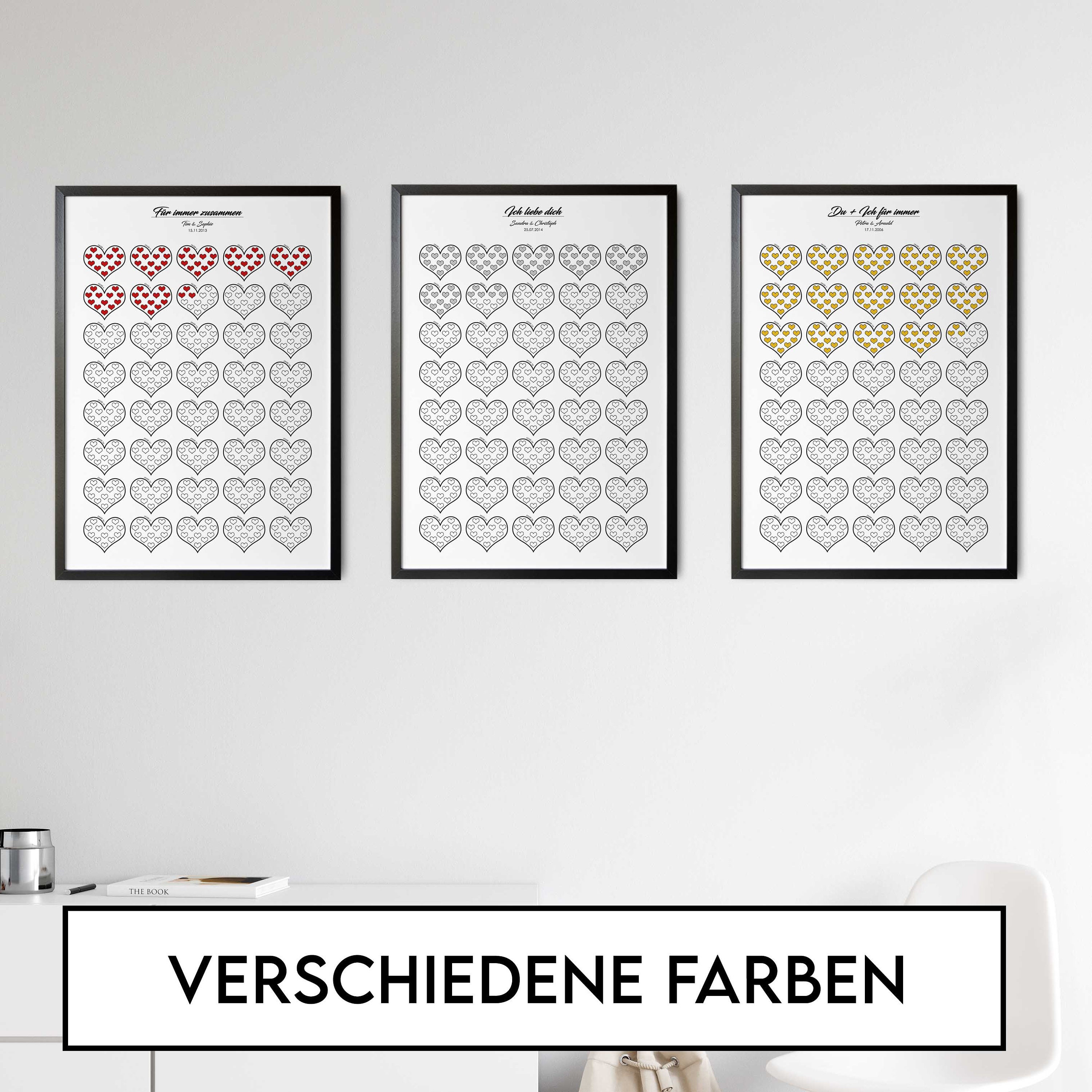 Liebeskalender 1 Herz 1 Jahr Beziehung/Verheiratet Etsy.de