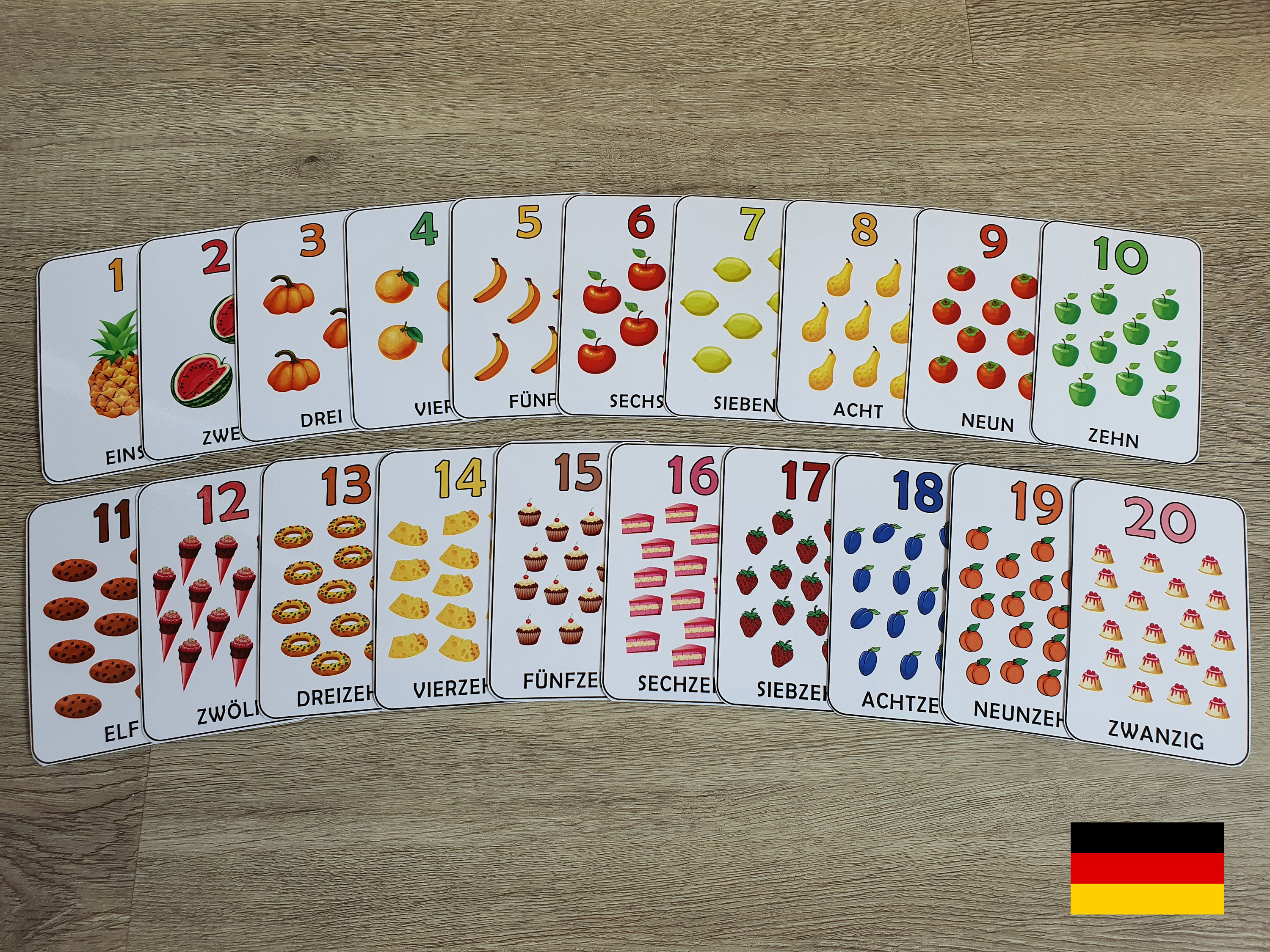 Zahlen Von 1-20 Karten Zum Zählen Lernen Für Kinder - Etsy Ireland