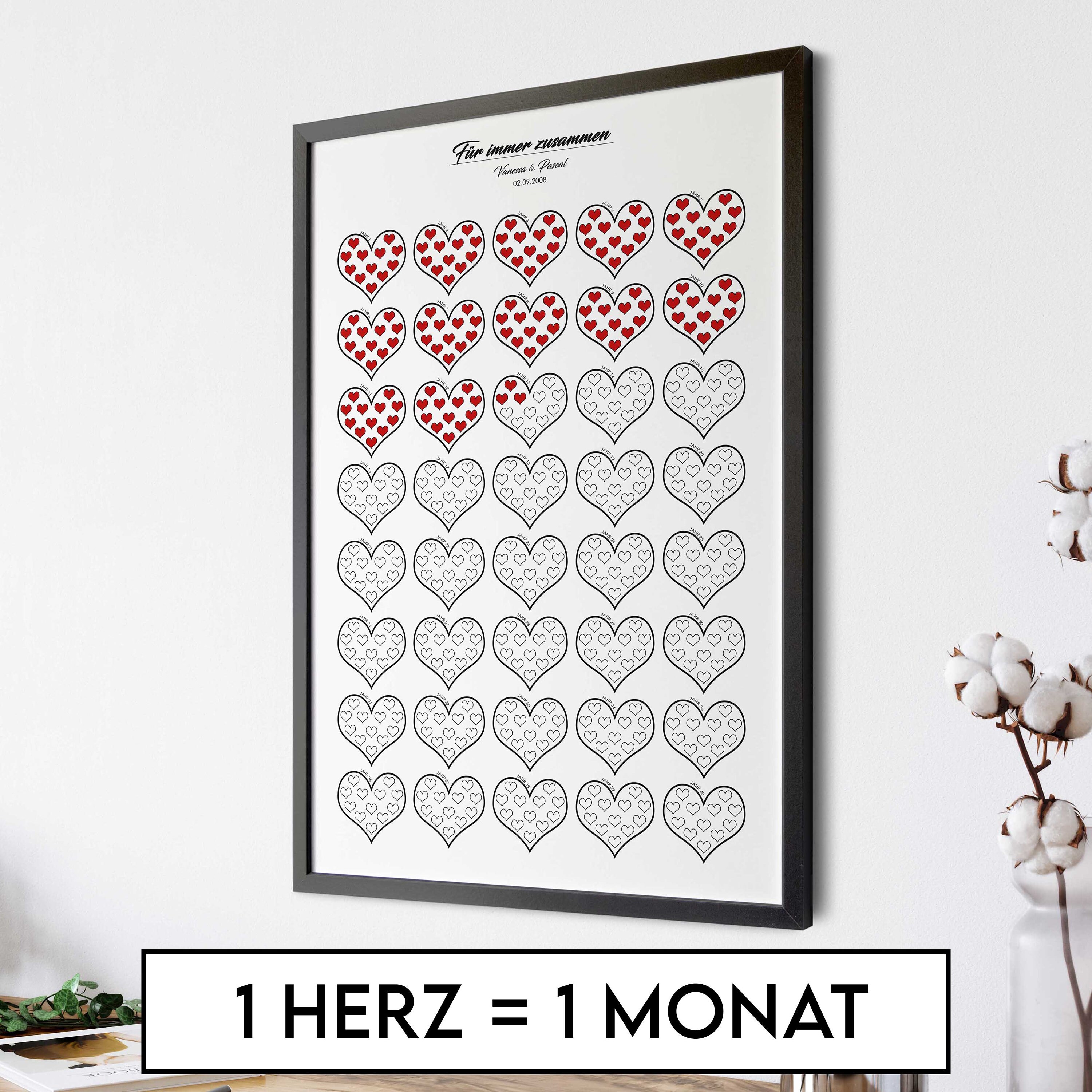 Liebeskalender 1 Herz 1 Jahr Beziehung/Verheiratet Etsy.de