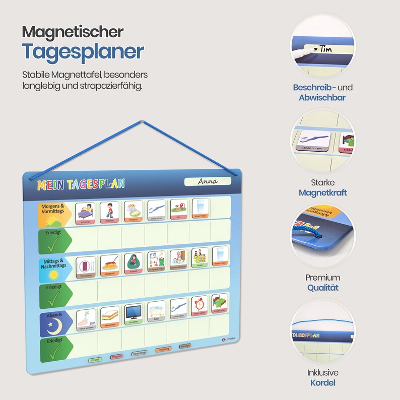 Wochenplan für Kinder, Montessori Wochenplan Kinder, Tagesablauf Kinder, Tagesplan Kinder magnetisch, Montessori, Kinder Wochenplan magnetisch, Wochenkalender Kinder, Wochenplan Kinder magnetisch, Wochenplaner Kinder