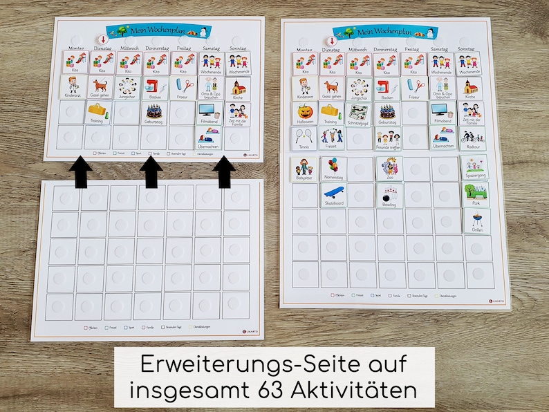 Wochenplan Kinder personalisierbar, Wöchentliche Aktivitäten, Wochenplaner Kinder, Kinderkalender, Montessori afbeelding 4