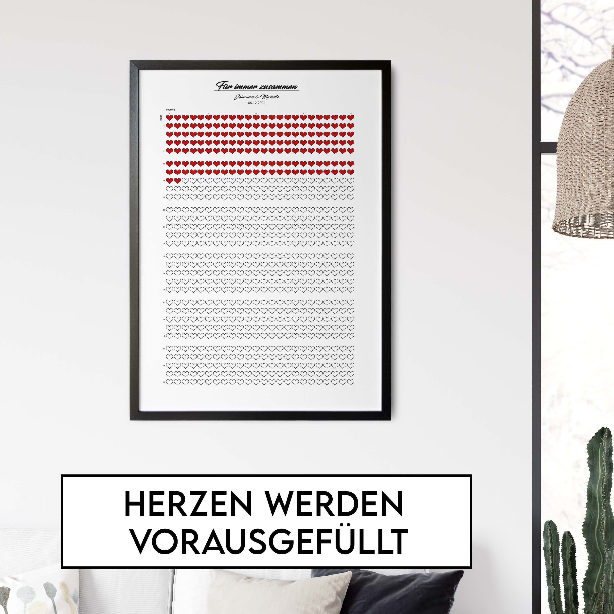Liebeskalender 1 Herz 1 Monat Beziehung/verheiratet Etsy Norway