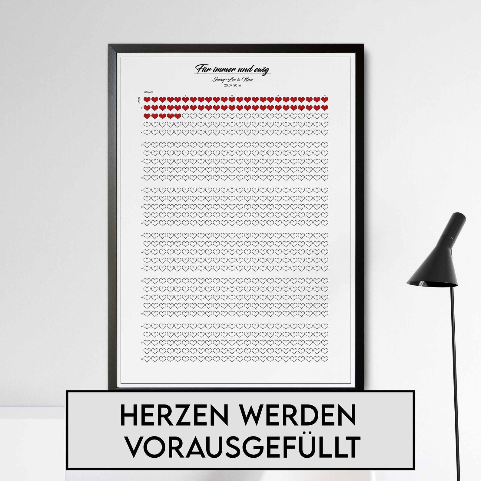 Liebeskalender 1 Herz 1 Monat Beziehung/Verheiratet Etsy