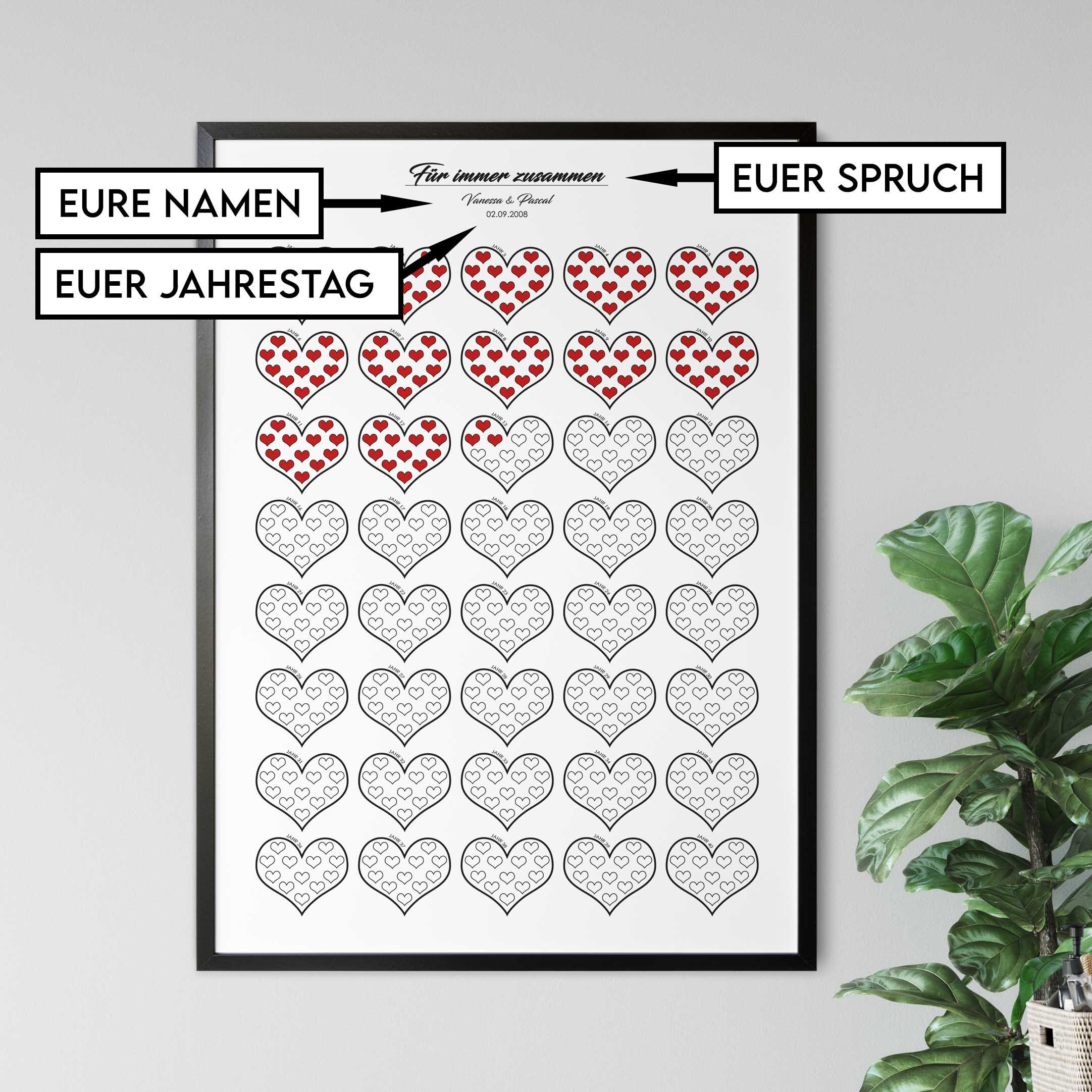 Liebeskalender 1 Herz 1 Jahr Beziehung/Verheiratet Etsy.de